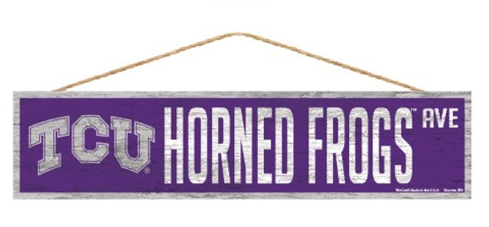 TCU Horned Frogs Sign 4x17 Wood Avenue Design