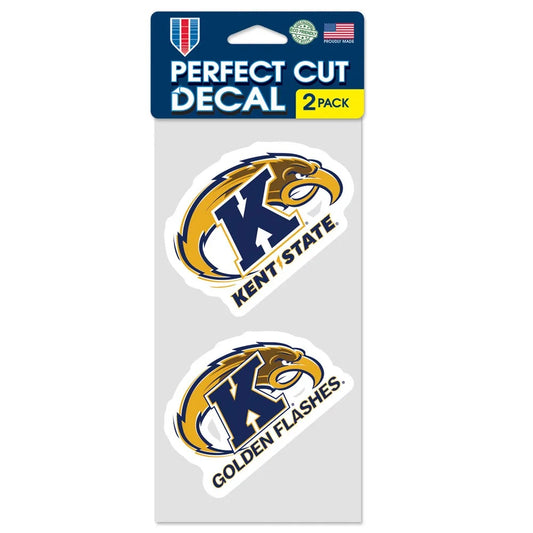 Kent State Golden Flashes Decal 4x4 Perfect Cut Set of 2 - Special Order