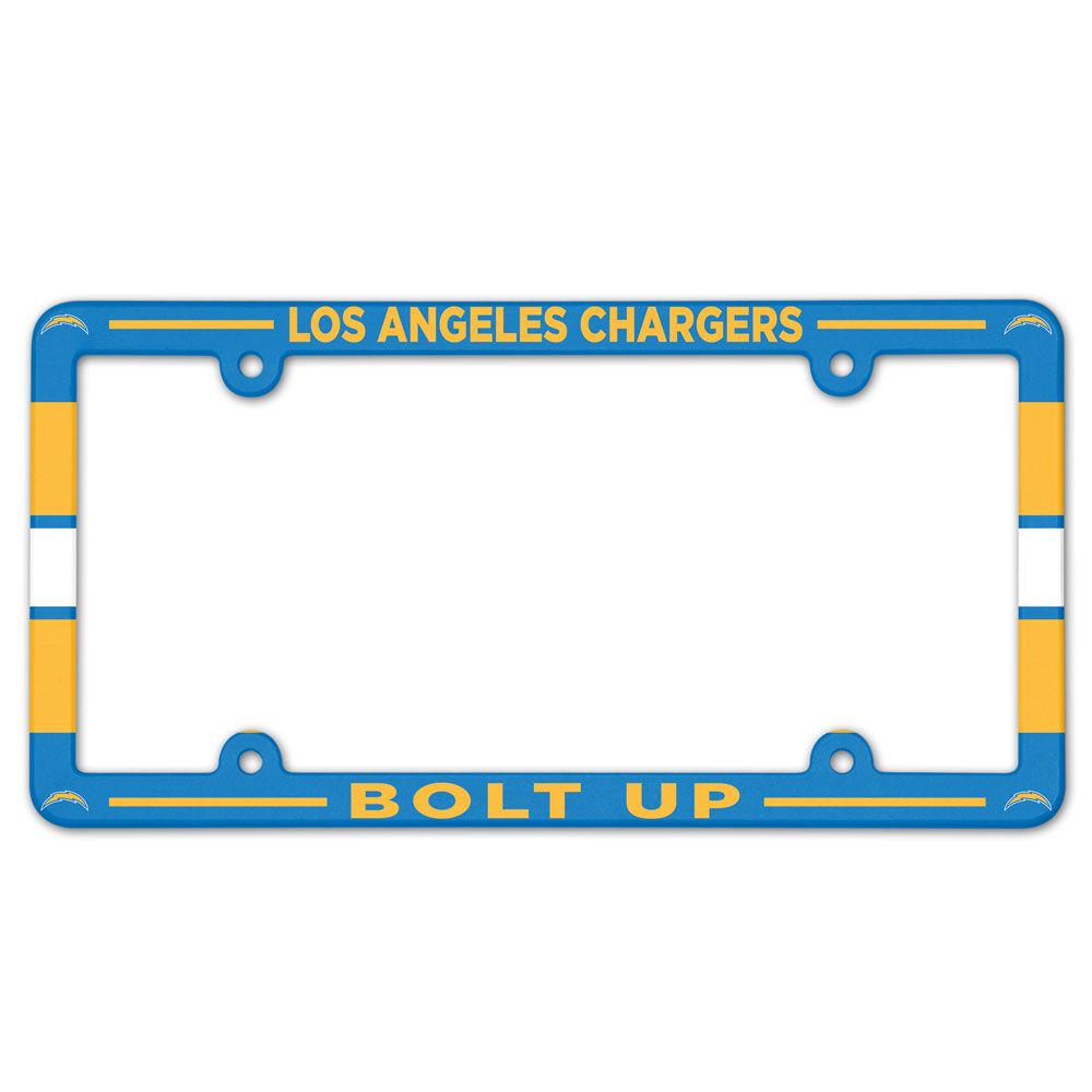 Los Angeles Chargers License Plate Frame Plastic Full Color Style - Special Order