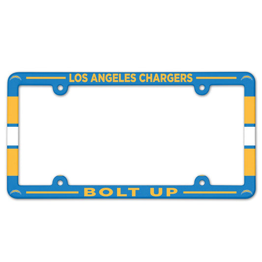 Los Angeles Chargers License Plate Frame Plastic Full Color Style - Special Order