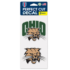 Ohio Bobcats Decal 4x4 Perfect Cut Set of 2 - Special Order