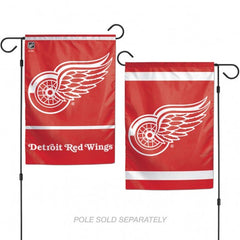 Detroit Red Wings Flag 12x18 Garden Style 2 Sided - Special Order
