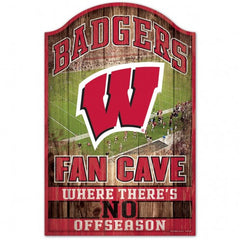 Wisconsin Badgers Sign 11x17 Wood Fan Cave Design - Special Order