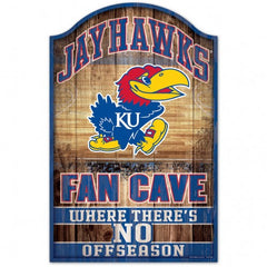 Kansas Jayhawks Sign 11x17 Wood Fan Cave Design - Special Order