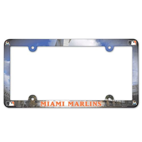 Miami Marlins License Plate Frame Plastic Full Color - Special Order