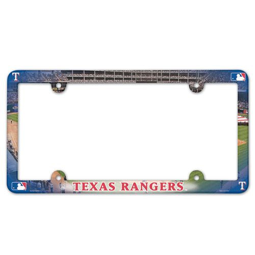 Texas Rangers License Plate Frame Plastic Full Color - Special Order