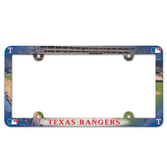 Texas Rangers License Plate Frame Plastic Full Color - Special Order