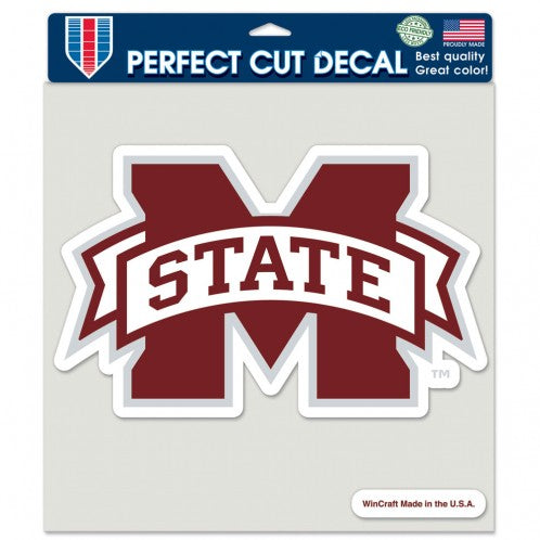 Mississippi State Bulldogs Decal 8x8 Perfect Cut Color - Special Order