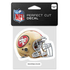 San Francisco 49ers Decal 4x4 Perfect Cut Color Helmet Design - Special Order