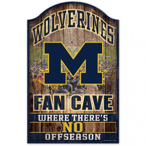 Michigan Wolverines Sign 11x17 Wood Fan Cave Design - Special Order