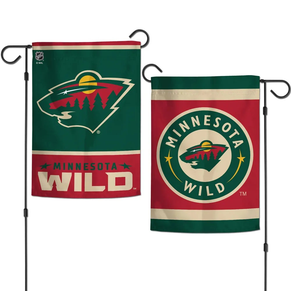 Minnesota Wild Flag 12x18 Garden Style 2 Sided - Special Order