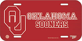 Oklahoma Sooners License Plate Plastic - Special Order