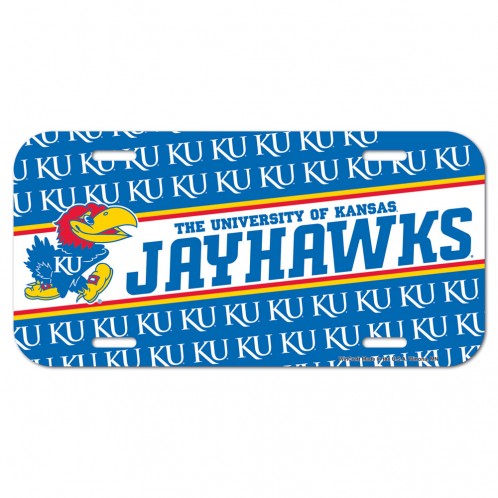 Kansas Jayhawks License Plate Plastic - Special Order