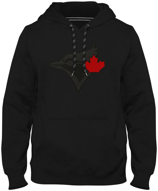 Toronto Blue Jays MLB Express Black With Red Leaf Hoodie - Birdhead