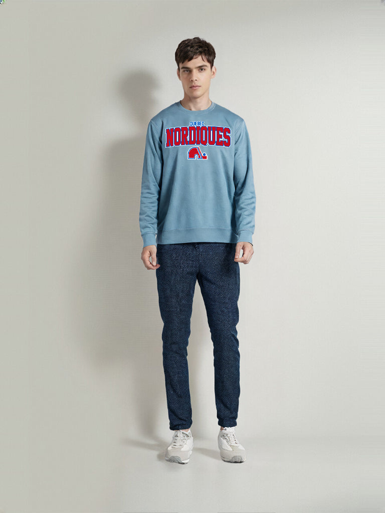 Quebec Nordiques NHL Crew Light Blue Sweatshirt