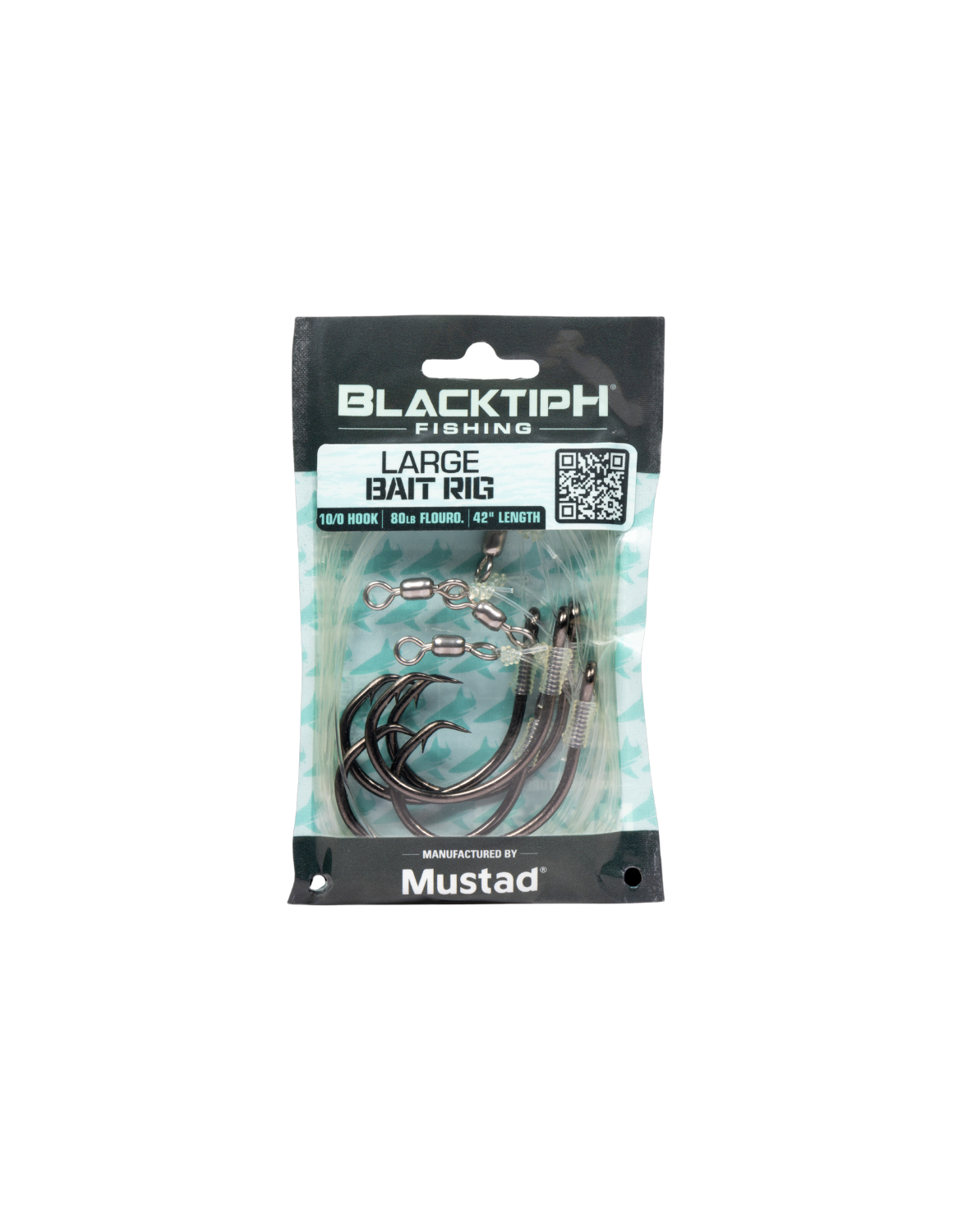 BlacktipH Mustad Live Bait Rigs with 10/0 Black Nickel Circle Hook and Premium Rosco Swivel - Large 5 Pack