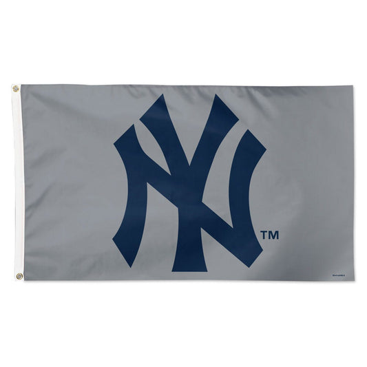 New York Yankees Flag 3x5 Deluxe Style Gray - Special Order