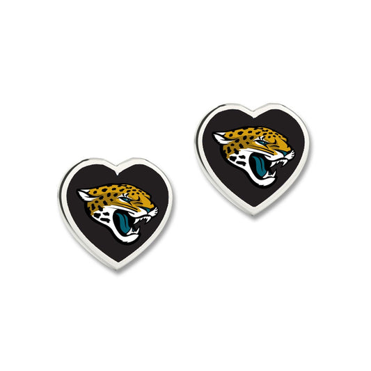 Jacksonville Jaguars Earrings Post Heart - Special Order