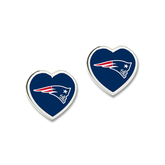 New England Patriots Earrings Post Heart - Special Order