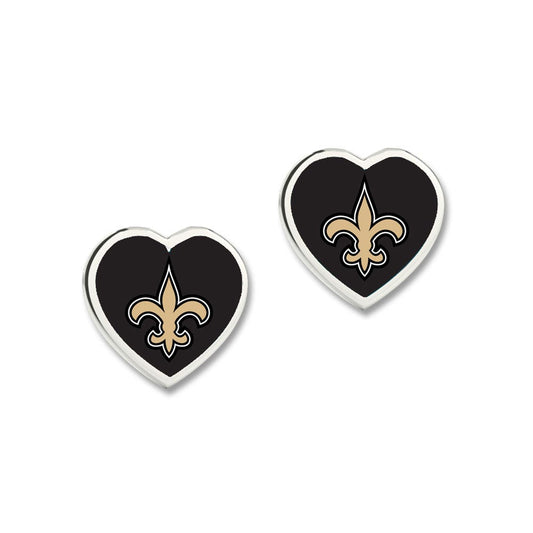 New Orleans Saints Earrings Post Heart - Special Order
