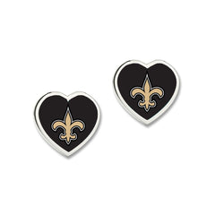 New Orleans Saints Earrings Post Heart - Special Order