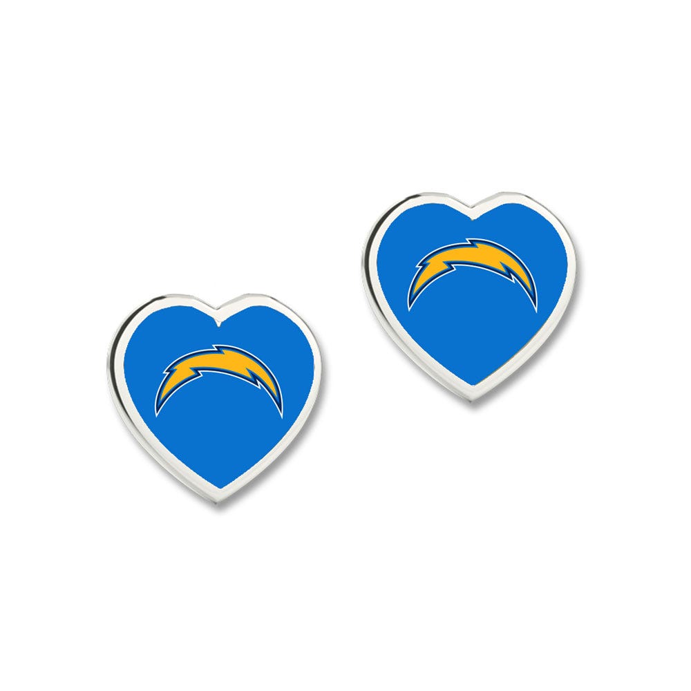 Los Angeles Chargers Earrings Post Heart - Special Order