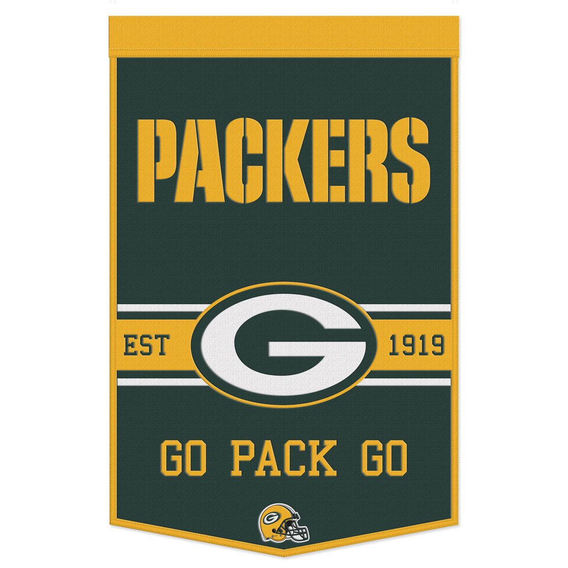 Green Bay Packers Banner Wool 24x38 Dynasty Slogan Design