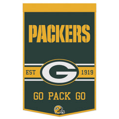 Green Bay Packers Banner Wool 24x38 Dynasty Slogan Design