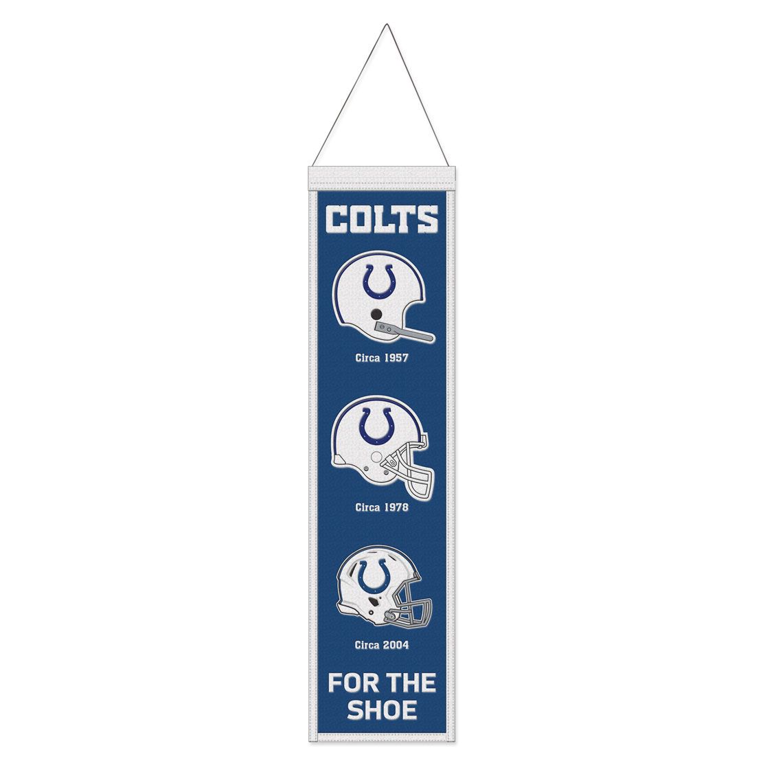 Indianapolis Colts Banner Wool 8x32 Heritage Evolution Design - Special Order