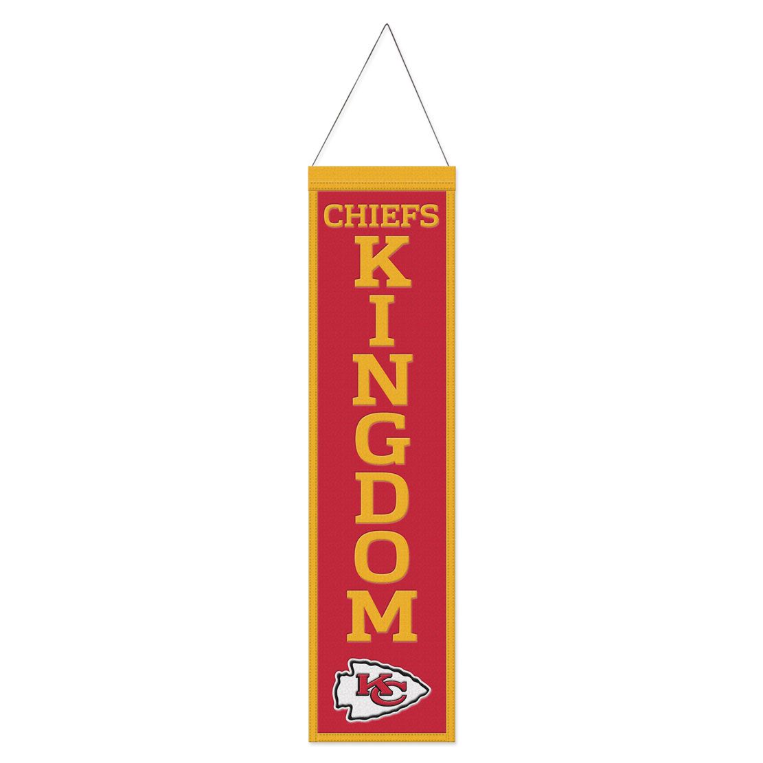 Kansas City Chiefs Banner Wool 8x32 Heritage Slogan Design
