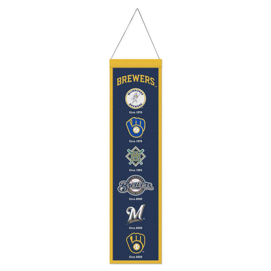 Milwaukee Brewers Banner Wool 8x32 Heritage Evolution Design - Special Order