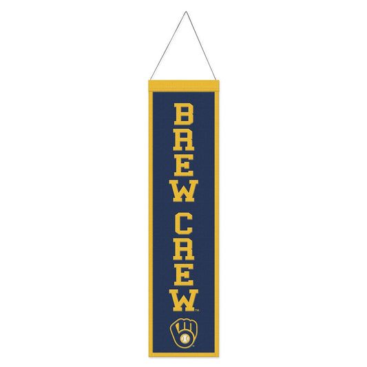 Milwaukee Brewers Banner Wool 8x32 Heritage Slogan Design