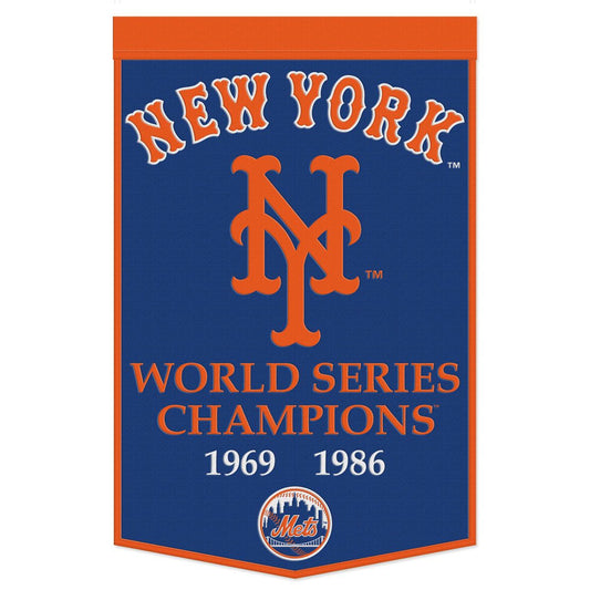 New York Mets Banner Wool 24x38 Dynasty Champ Design