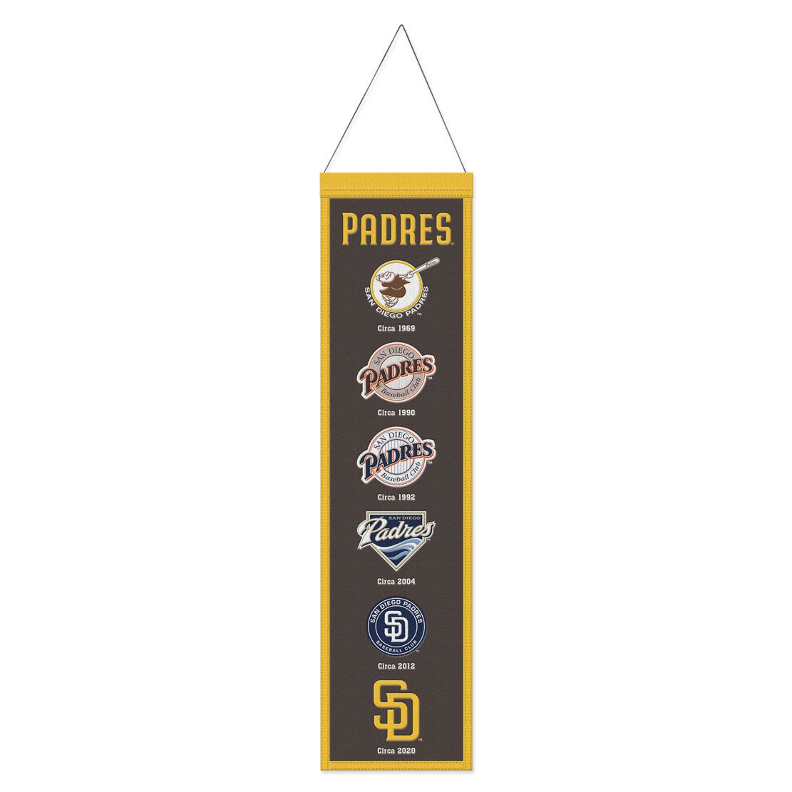 San Diego Padres Banner Wool 8x32 Heritage Evolution Design - Special Order