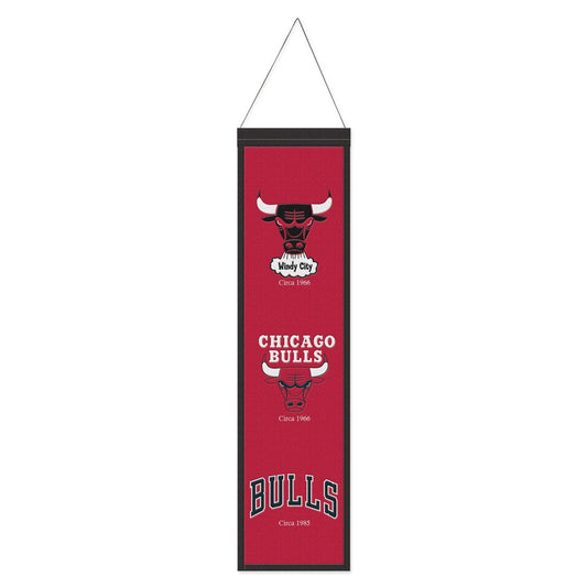 Chicago Bulls Banner Wool 8x32 Heritage Evolution Design - Special Order