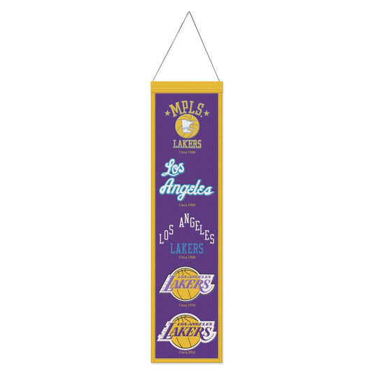 Los Angeles Lakers Banner Wool 8x32 Heritage Evolution Design - Special Order