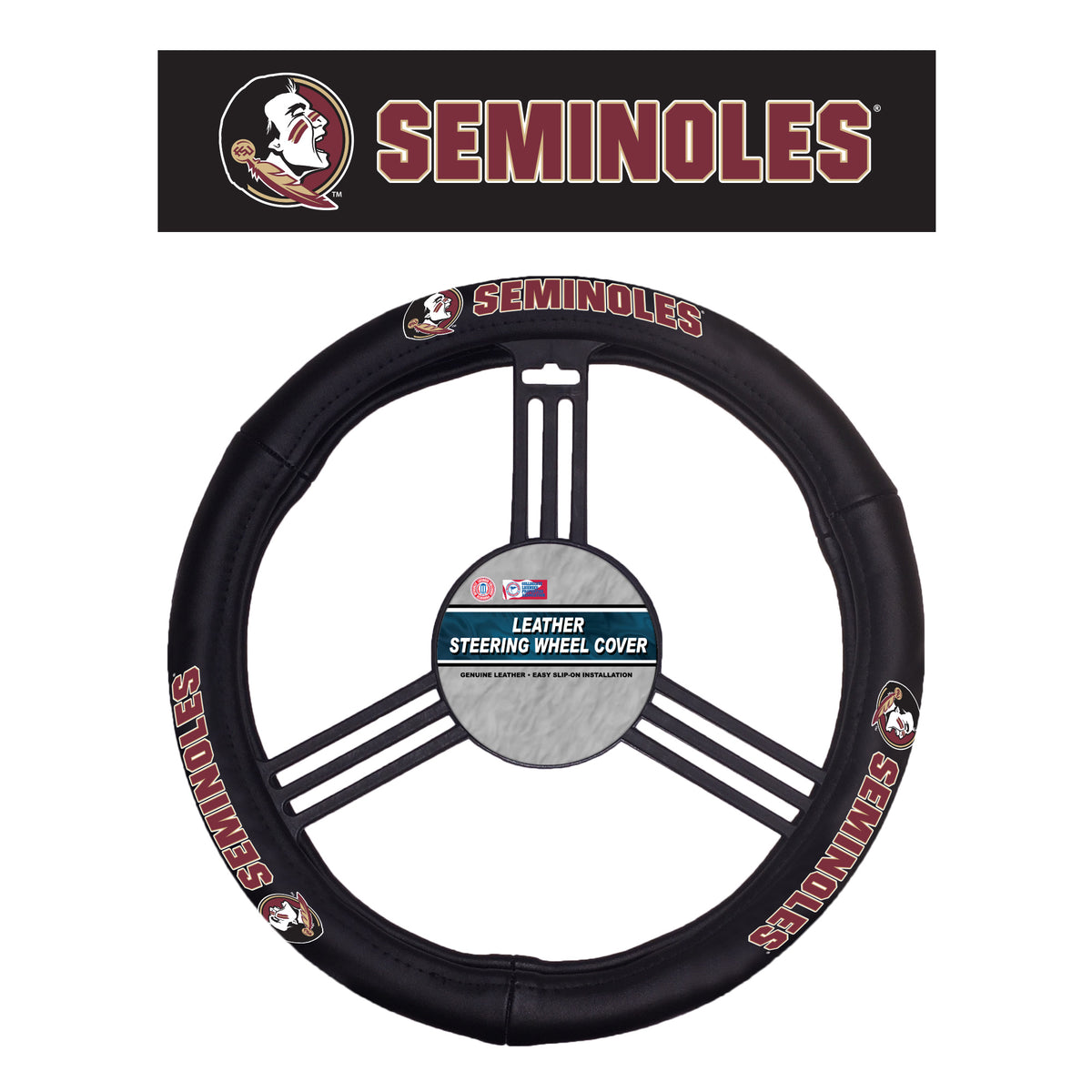 Florida State Seminoles Steering Wheel Cover Leather CO