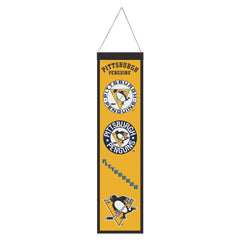 Pittsburgh Penguins Banner Wool 8x32 Heritage Evolution Design - Special Order