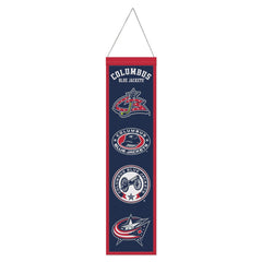 Columbus Blue Jackets Banner Wool 8x32 Heritage Evolution Design - Special Order