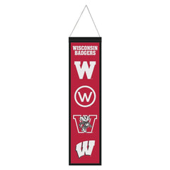 Wisconsin Badgers Banner Wool 8x32 Heritage Evolution Design - Special Order
