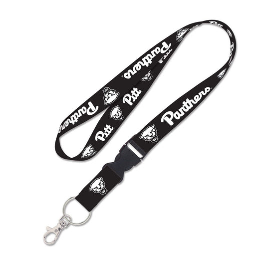 Pittsburgh Panthers Lanyard with Detachable Buckle Black and White - Special Order