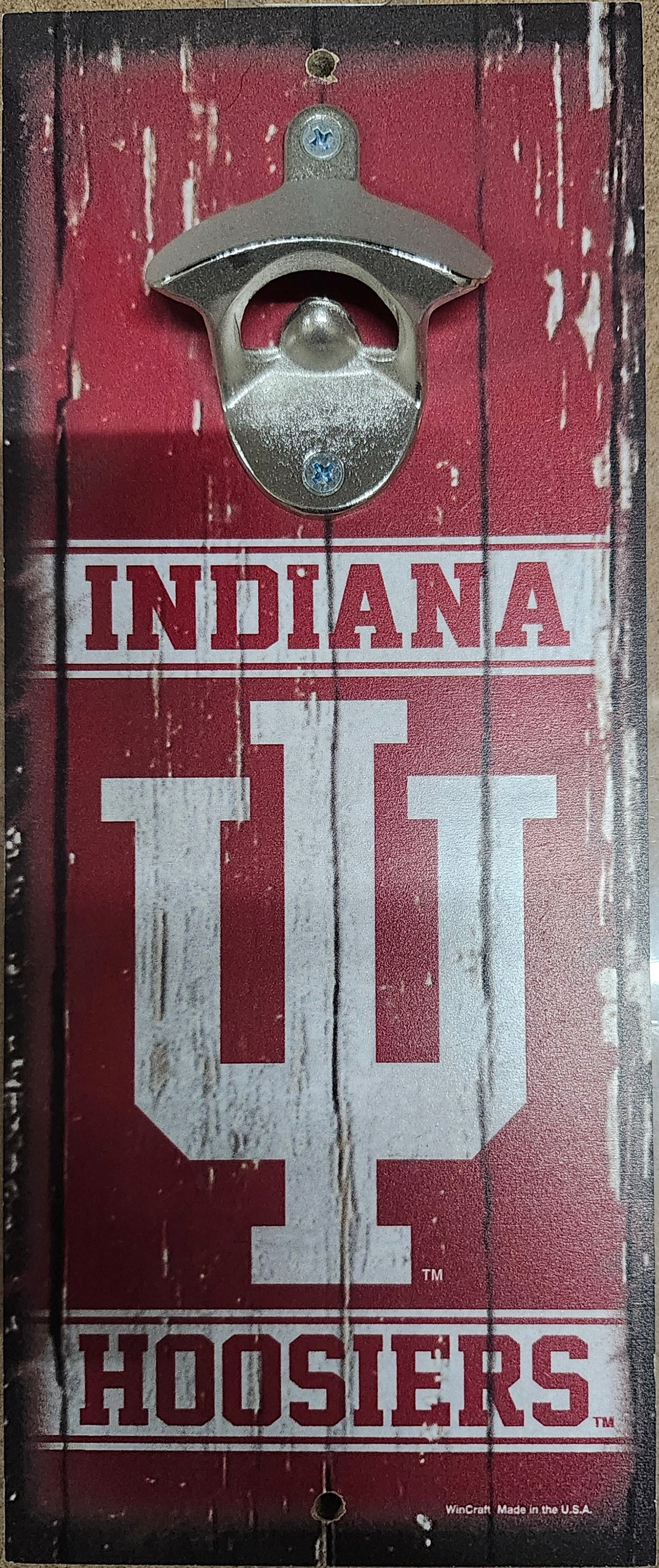 Indiana Hoosiers Sign Wood 5x11 Bottle Opener Alternate