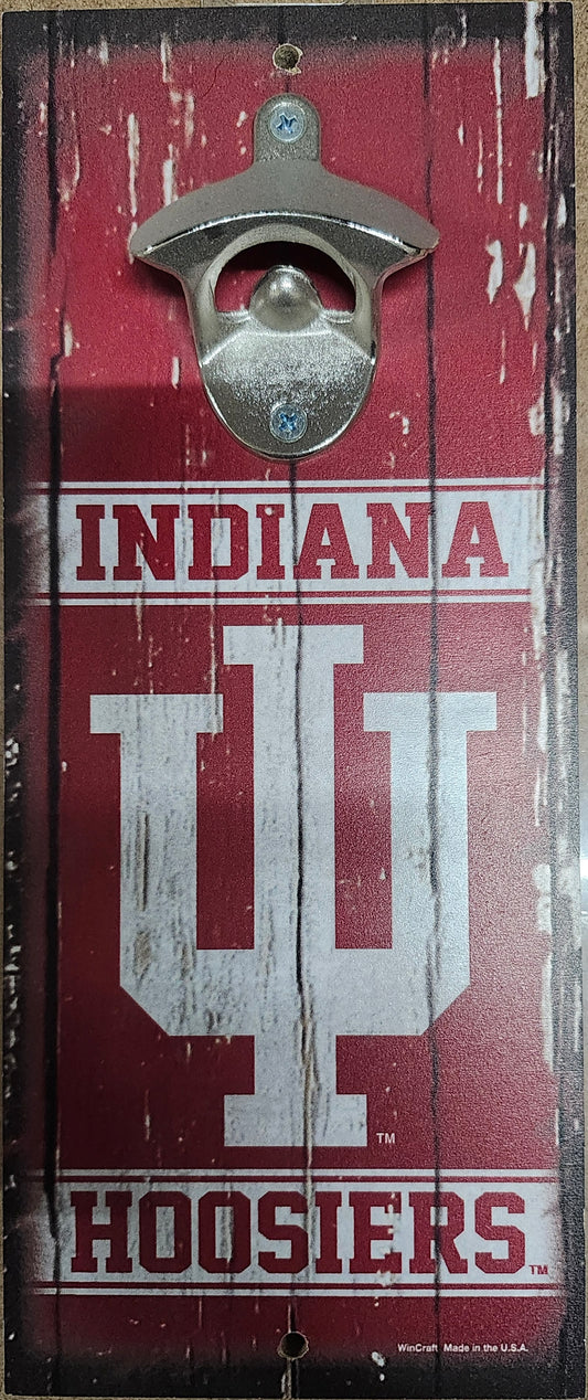 Indiana Hoosiers Sign Wood 5x11 Bottle Opener Alternate