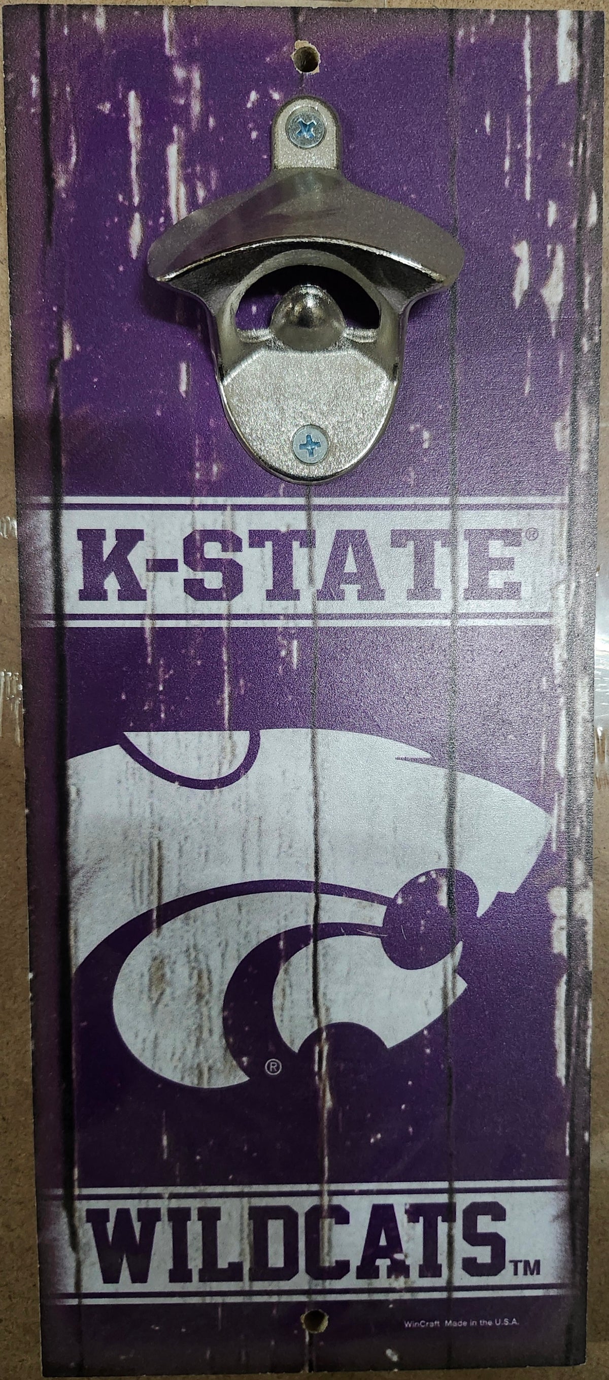 Kansas State Wildcats Sign Wood 5x11 Bottle Opener Alternate