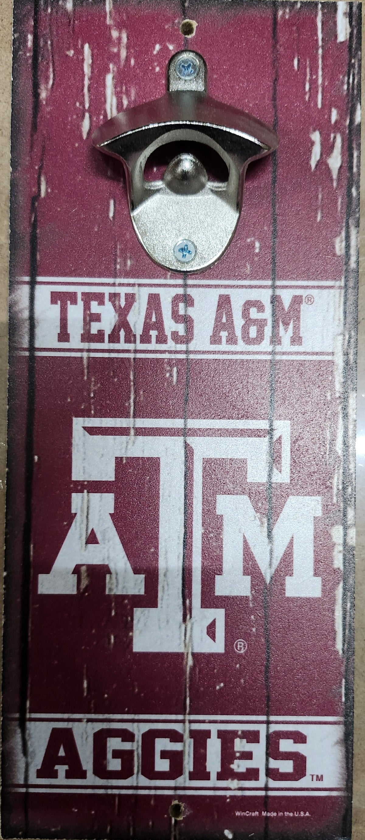 Texas A&M Aggies Sign Wood 5x11 Bottle Opener Alternate