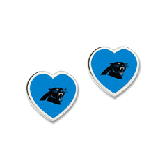 Carolina Panthers Earrings Post Heart - Special Order