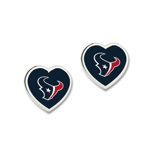 Houston Texans Earrings Post Heart - Special Order