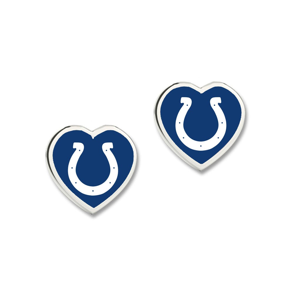 Indianapolis Colts Earrings Post Heart - Special Order