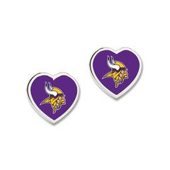 Minnesota Vikings Earrings Post Heart - Special Order