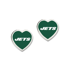 New York Jets Earrings Post Heart - Special Order